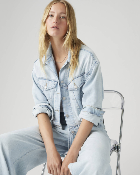 Укороченная джинсовая куртка Levi's 1159861305 (Голубой S)