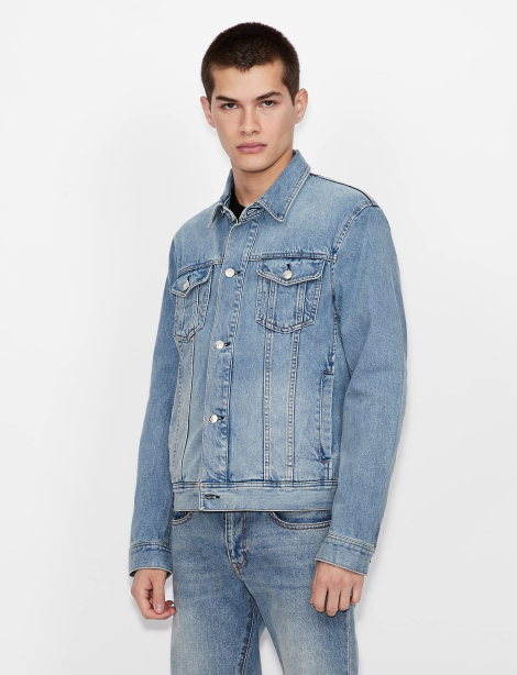 Чоловічі джинсові куртки Armani Exchange 1159861972 (Синій L)
