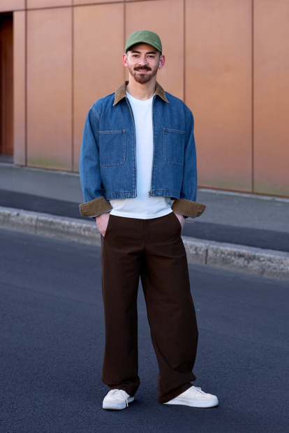 Джинсовая куртка UNIQLO на молнии 1160350821 (Синий S)