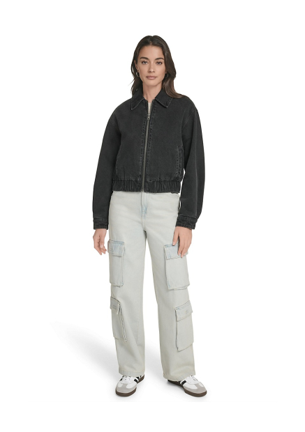 Женская джинсовая куртка Levi's на молнии 1160561179 (Черный XL)