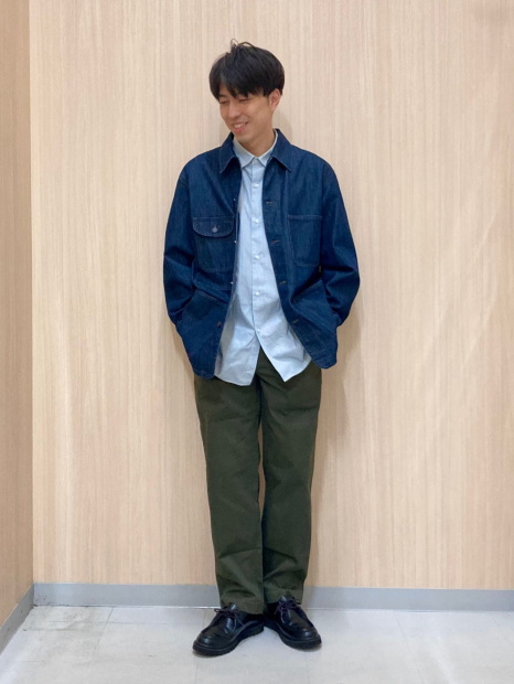 Мужская джинсовая куртка-рубашка UNIQLO на пуговицах 1161681089 (Синий L)