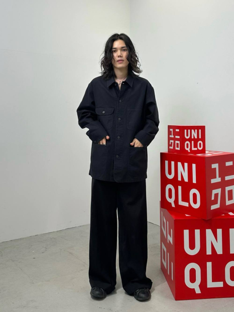 Джинсовая куртка-рубашка UNIQLO 1161972897 (Черный L)