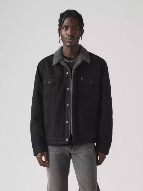 Мужская джинсовая куртка Levi's с экомехом 1162179119 (Черный S)