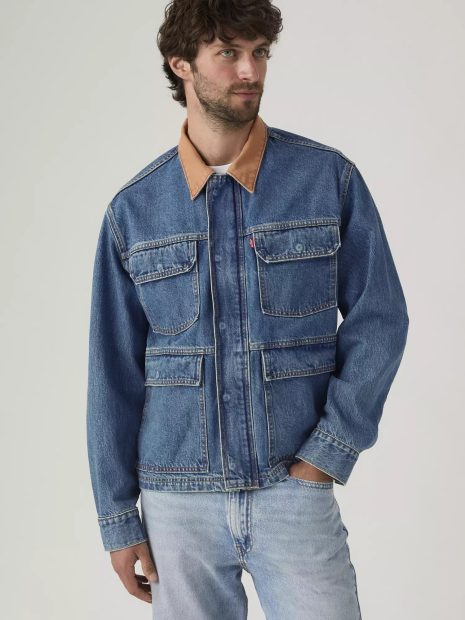 Мужская джинсовая куртка Levi's с карманами 1162179567 (Синий XL)