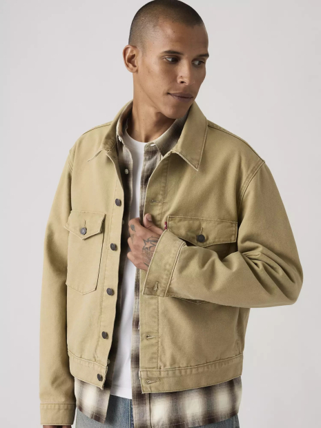 Мужская джинсовая куртка-рубашка Levi's на пуговицах 1162687083 (Бежевый L)