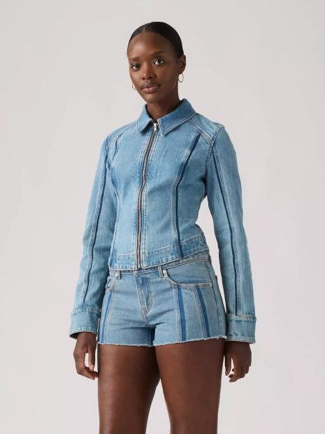 Женская джинсовая куртка Levi's на молнии 1162695681 (Голубой XS)