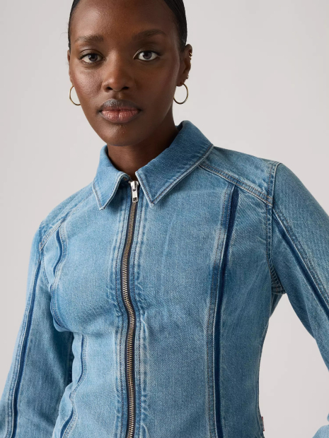 Женская джинсовая куртка Levi's на молнии 1162695681 (Голубой XS)
