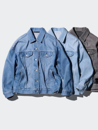 Джинсова куртка оверсайз UNIQLO на гудзиках 1159839864 (Сірий XS)