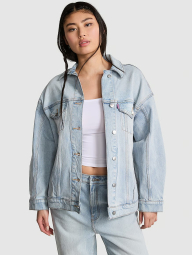 Джинсовая куртка оверсайз Victoria's Secret PINK на пуговицах 1159840676 (Голубой S)