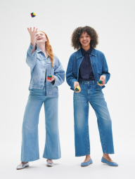 Джинсовая куртка оверсайз UNIQLO на пуговицах 1159842135 (Голубой XXL)