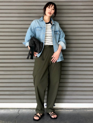 Джинсовая куртка оверсайз UNIQLO на пуговицах 1159842135 (Голубой XXL)