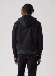 Мужская джинсовая куртка Levi's джинсовка с капюшоном 1159845639 (Черный L)