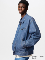 Джинсова куртка UNIQLO на блискавці 1159846151 (Синій L)