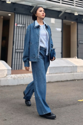 Джинсова куртка UNIQLO на блискавці 1159846151 (Синій L)