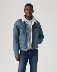 Чоловіча джинсова куртка Levi's з шерпою 1159852891 (Синій XXL)