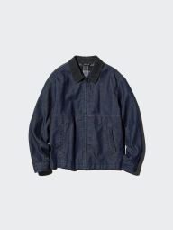 Джинсовая куртка-рубашка UNIQLO на молнии 1159854961 (Синий L)