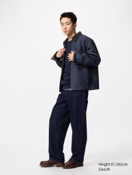 Джинсова куртка-сорочка UNIQLO на блискавці 1159854961 (Синій L)