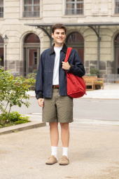 Джинсова куртка-сорочка UNIQLO на блискавці 1159854961 (Синій L)