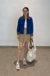 Джинсовая куртка UNIQLO на молнии 1160350821 (Синий S)