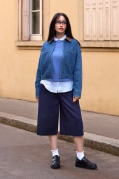 Джинсовая куртка UNIQLO на молнии 1160350821 (Синий S)