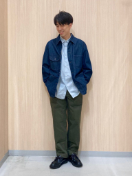 Мужская джинсовая куртка-рубашка UNIQLO на пуговицах 1161681089 (Синий L)