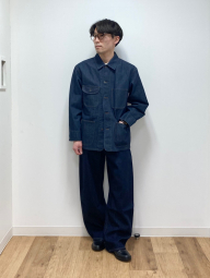 Мужская джинсовая куртка-рубашка UNIQLO на пуговицах 1161681089 (Синий L)