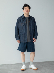 Мужская джинсовая куртка-рубашка UNIQLO на пуговицах 1161681089 (Синий L)