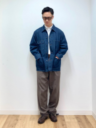 Мужская джинсовая куртка-рубашка UNIQLO на пуговицах 1161681089 (Синий L)