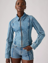 Женская джинсовая куртка Levi's на молнии 1162695681 (Голубой XS)