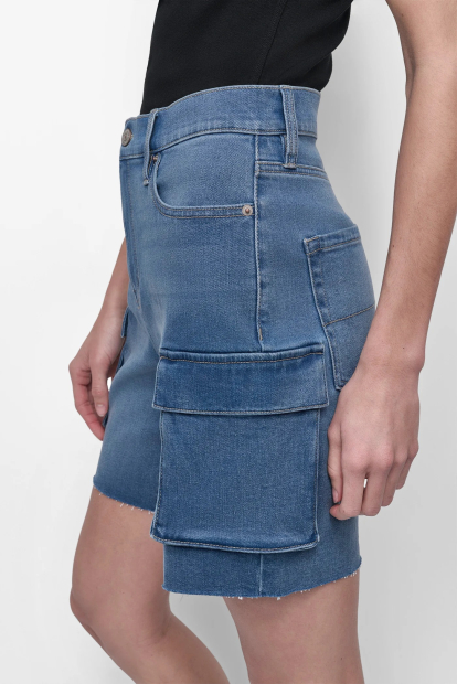Джинсовые шорты-карго DKNY с высокой посадкой 1159845002 (Синий 25)