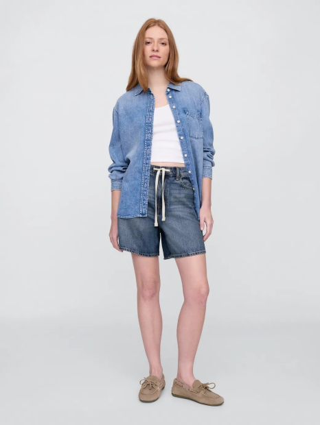 Жіночі джинсові шорти GAP з високою посадкою 1159850815 (Синій 26)