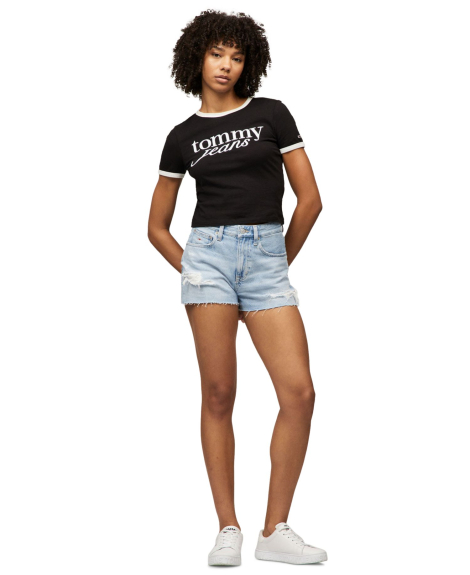 Джинсовые шорты Tommy Hilfiger с рваными деталями 1159854348 (Голубой 32)