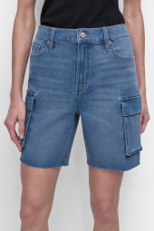 Джинсовые шорты-карго DKNY с высокой посадкой 1159845002 (Синий 25)