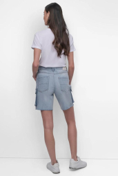 Джинсовые шорты-карго DKNY с высокой посадкой 1159845349 (Голубой 25)