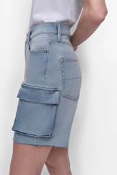 Джинсовые шорты-карго DKNY с высокой посадкой 1159845578 (Голубой 24)