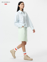 Женские джинсовые шорты UNIQLO 1159865385 (Зеленый 25)