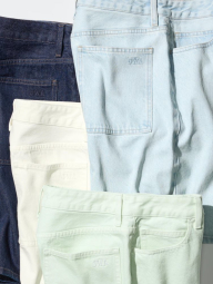 Женские джинсовые шорты UNIQLO 1159865385 (Зеленый 25)
