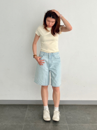 Жіночі джинсові шорти UNIQLO 1160137265 (Блакитний 28)