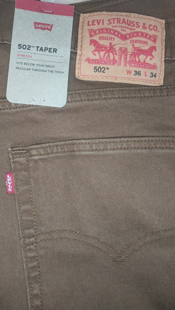 Стильні чоловічі джинси 502 Taper Fit Levi's 1159841360 (Коричневий 36W 34L)