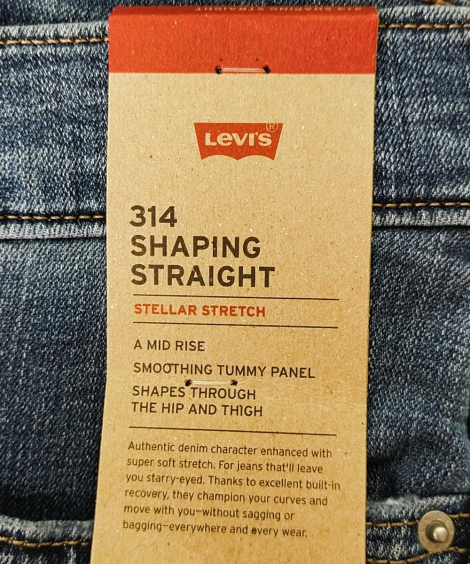Женские джинсы 314 Shaping Straight Levi's 1159842522 (Синий W30 L32)