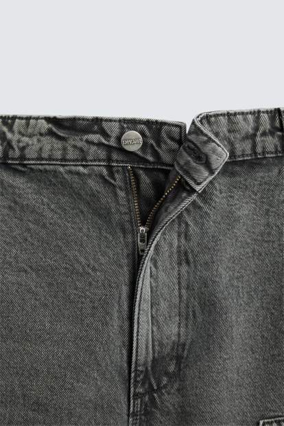 Мужские широкие джинсы ZARA 1159842915 (Серый 42)