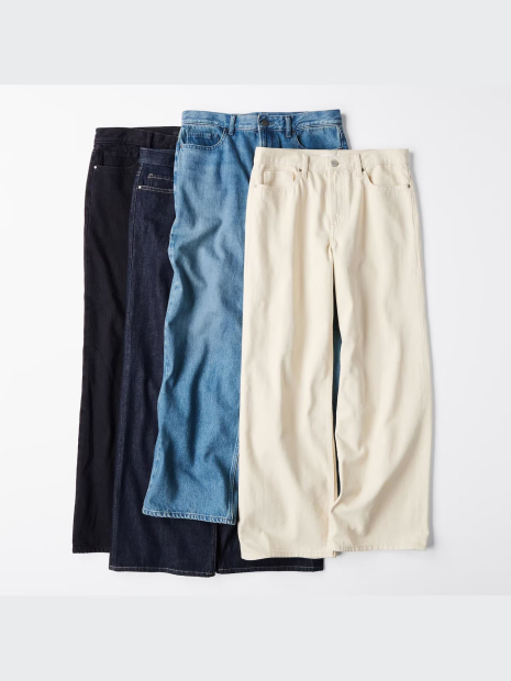 Джинсы Baggy Fit с низкой талией Uniqlo 1159843561 (Синий W26 L29)