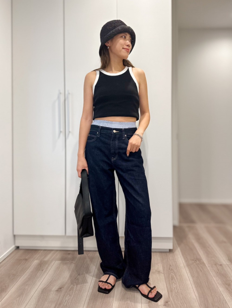 Джинсы Baggy Fit с низкой талией Uniqlo 1159843561 (Синий W26 L29)