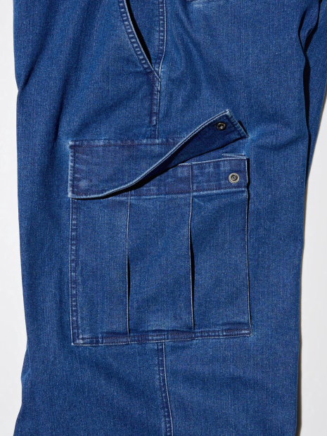 Мужские широкие джинсы-карго UNIQLO 1159844529 (Голубой XL)
