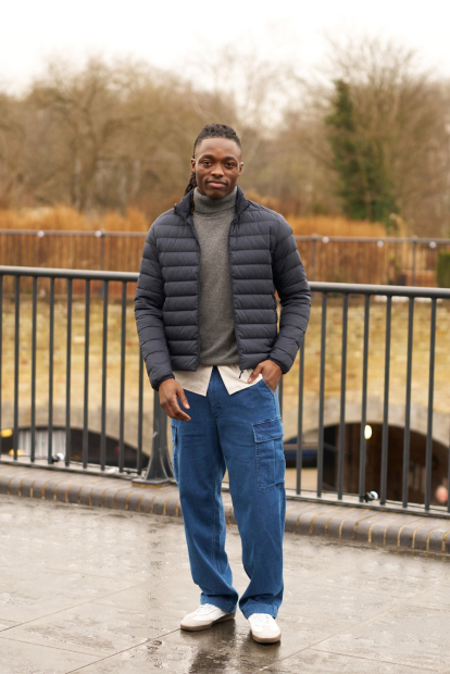 Мужские широкие джинсы-карго UNIQLO 1159844529 (Голубой XL)