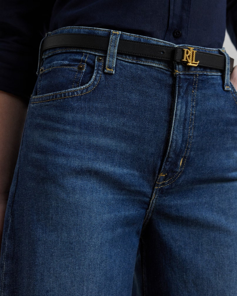 Женские укороченные джинсы Polo Ralph Lauren с высокой посадкой 1159844568 (Синий 18)