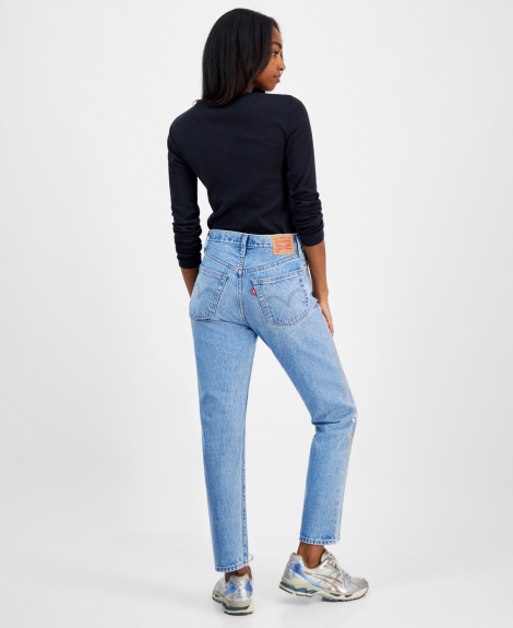 Женские джинсы 501 Levi's с блестящими лампасами 1159845302 (Синий W24 L30)
