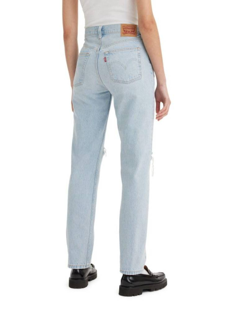 Стильные женские джинсы 501 Original Levi's рванные детали 1159846689 (Голубой W27 L30)