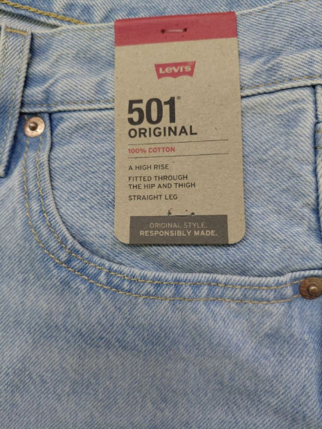 Стильные женские джинсы 501 Original Levi's рванные детали 1159846689 (Голубой W27 L30)