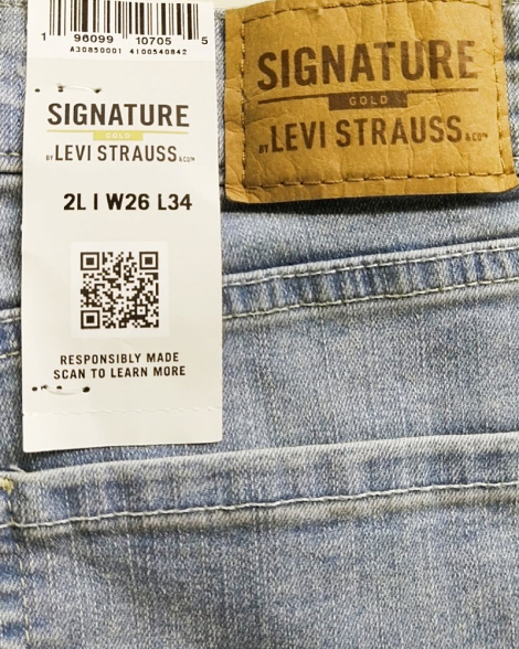 Женские джеггинсы Signature Levi's с рваными деталями 1159850134 (Голубой W26 L34)